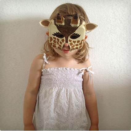 Egg Carton Giraffe Mask