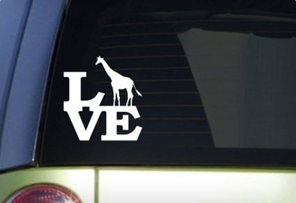 Giraffe Love Decal