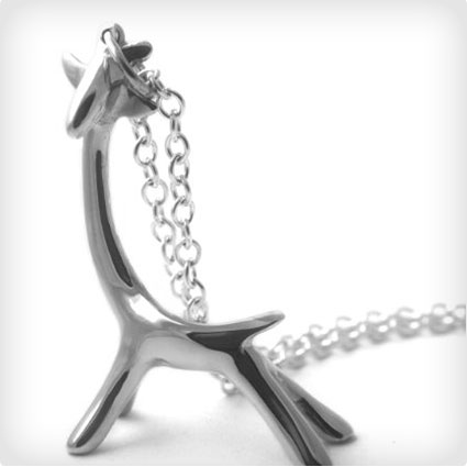 Silver Giraffe Necklace