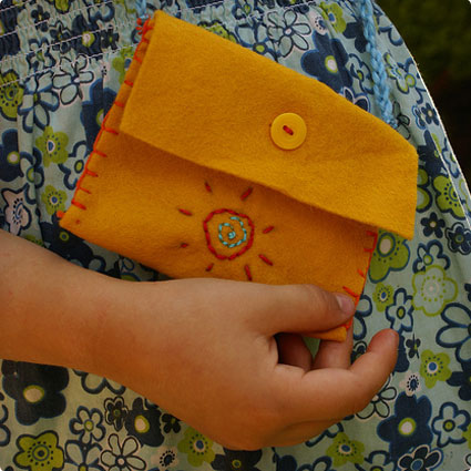 Embroidered Felt Purse