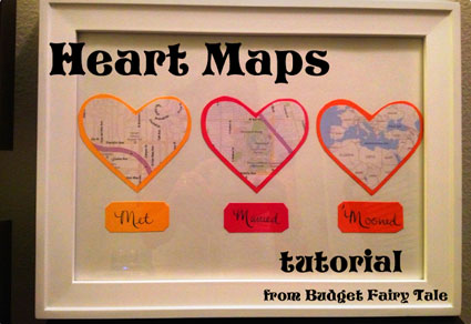 Map Hearts Display