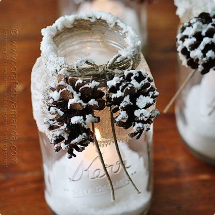 Pinecone Luminary Candles