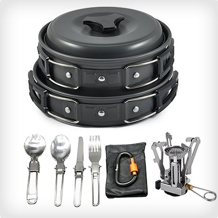 12-Piece Camping Cookware Stove and Camping Cookware Set