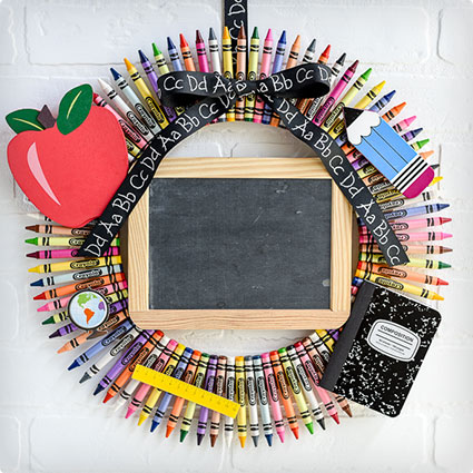 Chalkboard Crayon Wreath