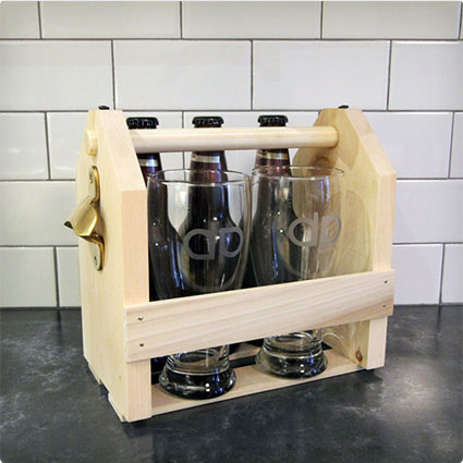 Custom Beer Carrier and Glasses