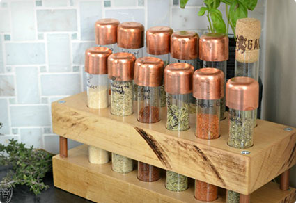 DIY Spice Rack with Test Tubes