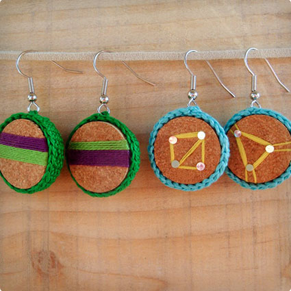 DIY Wine Cork Earrings