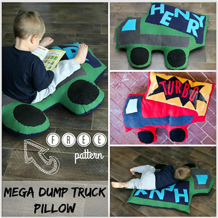 Dump Truck Floor Pillow