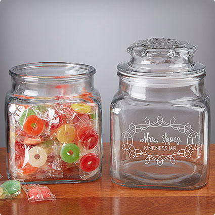 Engraved Glass Jars for Desk