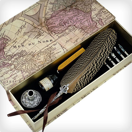 GC Quill Feather Metal Carving Pen Gift Set