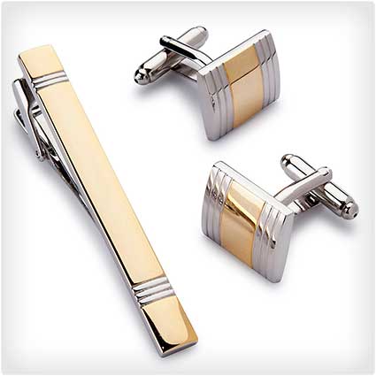 Cufflink and Tie Clip Set