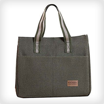 Canvas Lunch Bag Tote with Insulated Cooler