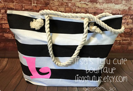 Personalized Initial Canvas Bag