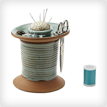 Stoneware Spool Sewing Station