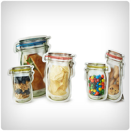 Reusable Hinged Jar Zipper Bags - Set of 9