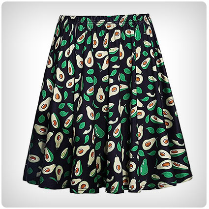 Fancyqube Women's Retro Pleated Floral Print Skirt