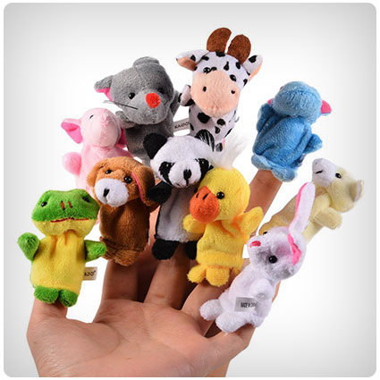 Acekid Soft Plush Animal Finger Puppets Set