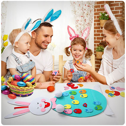 AerWo Felt Easter Bunny Set and Detachable Ornaments