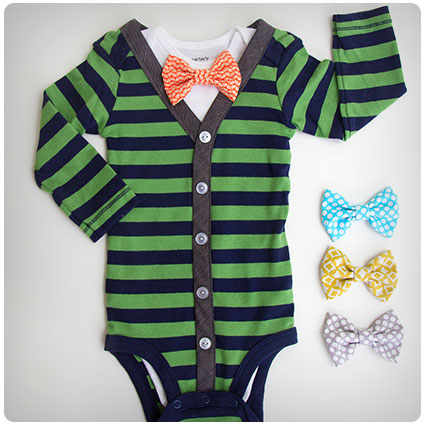 Baby Boy Cardigan Onesie Tutorial