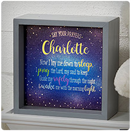 Bedtime Prayer Personalized LED Light Shadow Box