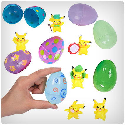 Colorful Easter Eggs With Pikachu Figurines Inside