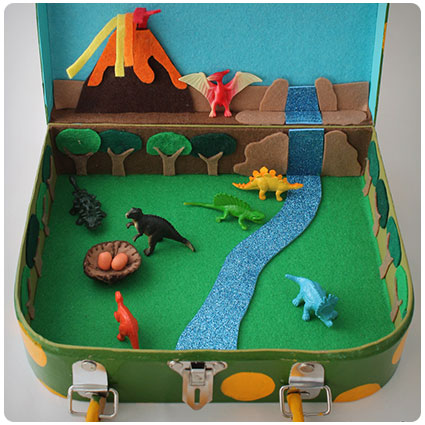 Diy Dinosaur World in A Suitcase