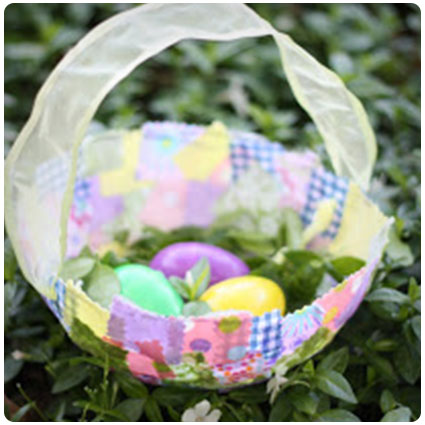 Diy Fabric Collage Easter Basket