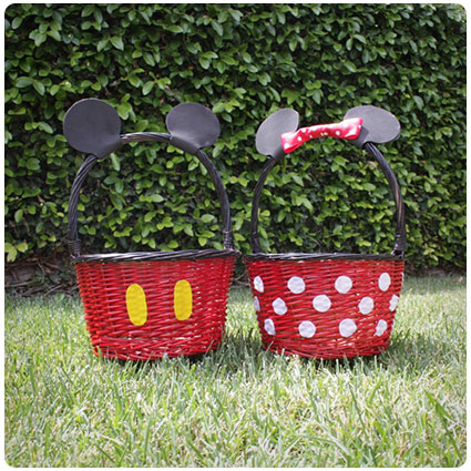 Diy Mickey and Minnie Easter Baskets