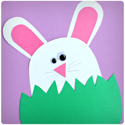 Diy Paper Bunny Hiding in The Grass Craft