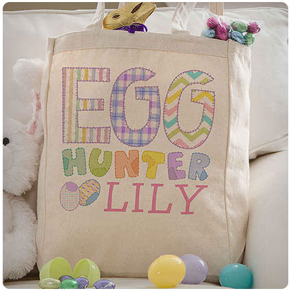 Egg Hunter Easter Personalized Petite Tote Bag