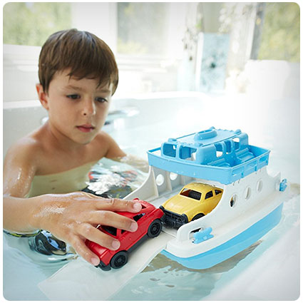 Green Toys Ferry Boat with Mini Cars Bathtub Toy