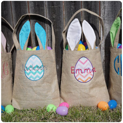 Personalized Burlap Easter Basket