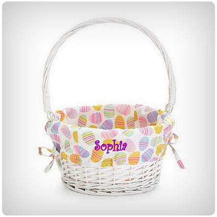 Personalized Easter Egg Basket With Pastel Liner