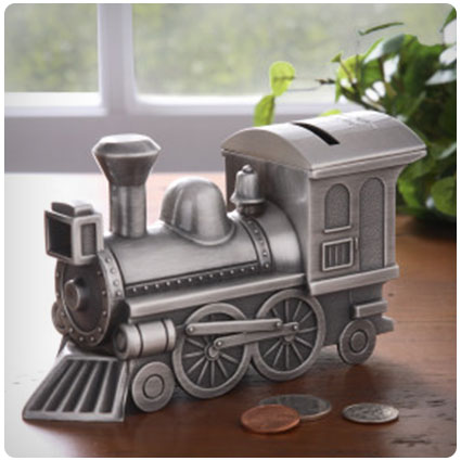 Personalized Pewter Choo-Choo Train Bank