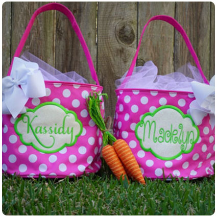 Pink Monogram Easter Basket