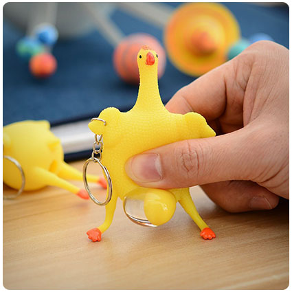 Squeeze Chicken Laying Egg Keychain