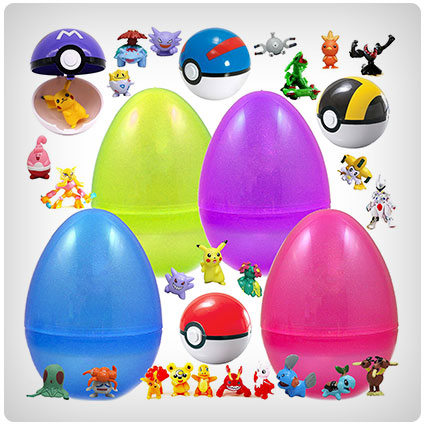 Toy Filled Easter Eggs With 4 Poke Balls and Pokemon Figures