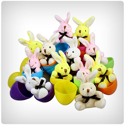 Toy Filled Easter Eggs With Miniature Stuffed Bunnies