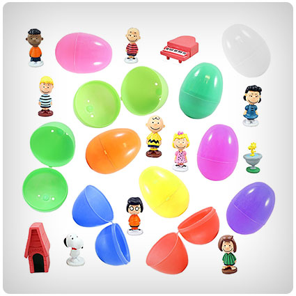 Toy Filled Easter Eggs With Peanuts Cartoon Figurines