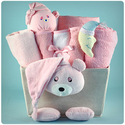 Bear Plush Baby Gift Basket