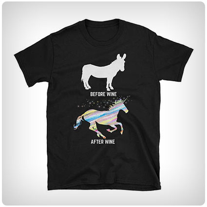 Before Wine After Wine Donkey to Unicorn Shirt