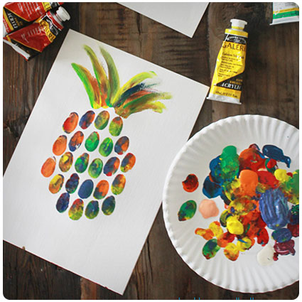 Diy Pineapple Thumbprint Art