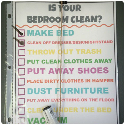 Kids Diy Dry Erase Clean Bedroom Checklist