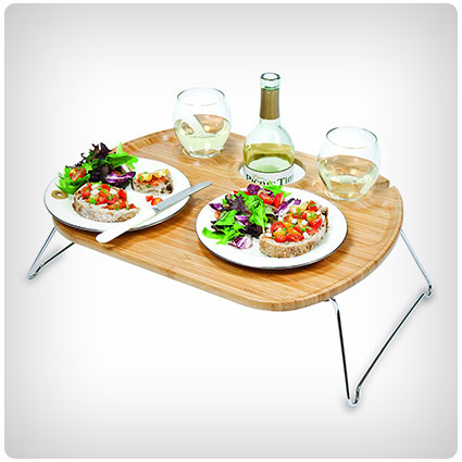 Picnic Time Mesamio Portable Wine and Snack Table