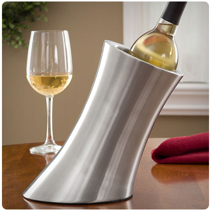 Sleek Elegance Personalized Stainless Steel Wine Chiller