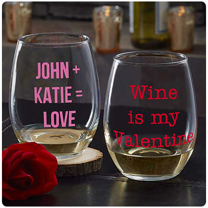 Sweet Drinks Personalized Stemless Wine Glass