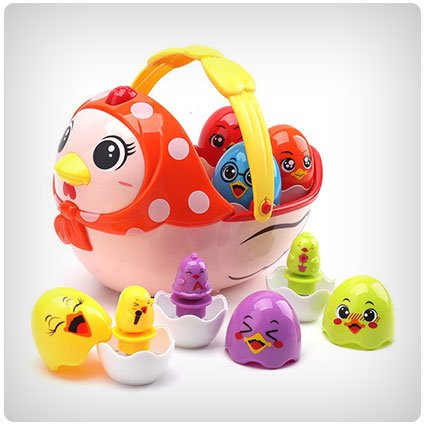 Amy & Benton Kids Musical Toy Hen and Chicken Eggs