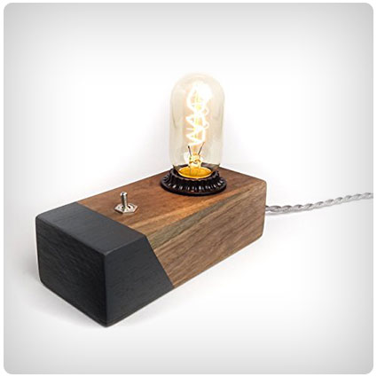 Black Walnut Desktop Edison Lamp