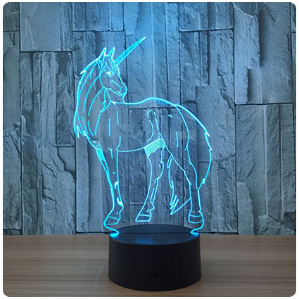 Circle Circle Unicorn 3D Optical Illusion Lamp