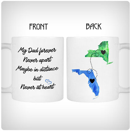 Dad Personalized Long Distance State Mug